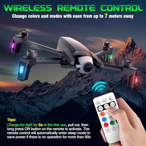 6 Stück Kabellose LED Lichter, 8 Farben Wasserdicht Blitzlicht mit Fernbedienung, Strobe Drone Light, Fußraumbeleuchtung Unterbodenbeleuchtung LED Innenraumbeleuchtung Blitzer für Drohne, RC-Auto