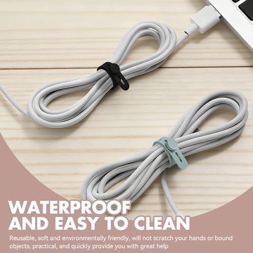 15 Stück Silikon Kabelbinder, Elastische Kabelbinder mit Schlossschnalle, Einstellbar und Waschbar, Kabelmanagement für Zuhause, Büro, Auto, Reisen und Organisation