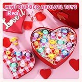 Gejoy 50 Pcs Mini Rubber Axolotl Toys Positive Gifts Colorful Axolotl Figures Heart Message Decorations and Encouragement Birthday Motivational Gifts for Valentine Colleague Staff Teacher - Image 6