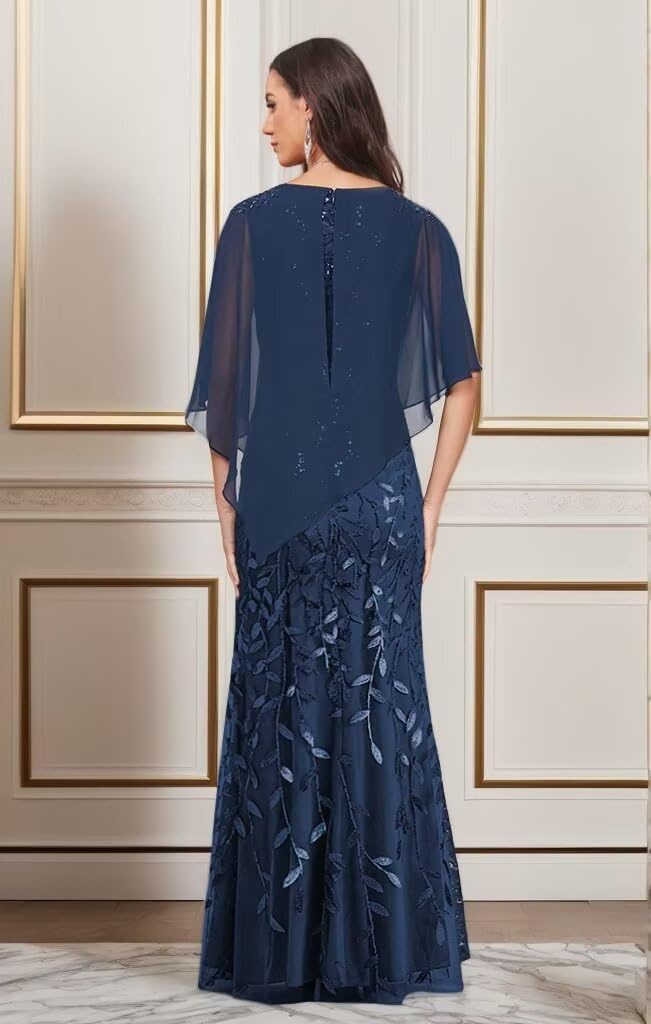 Laces Applique Mother of The Bride Dresses for Wedding Chiffon Asymmetrical Grandmother Groom Formal Gowns MX24