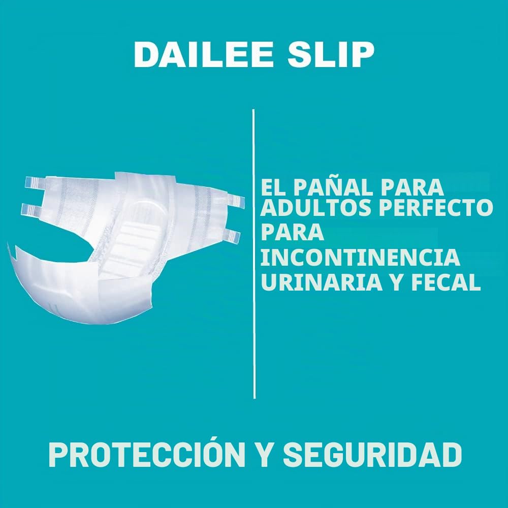 Dailee Slip XXL - 112x Pañales Adultos Maxima Absorción - 4 paquetes de 28, Absorbencia 7,5 gotas - Braga Pañal para Anciano, Hombre y Mujer