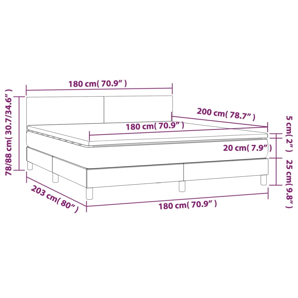 Skóra ekologiczna z regulowanym zagłówkiem Cappuccino 180x200 cm Brąz | Łóżko kontynentalne 180x200 z materacem sprężynowym i LED cappuccino do sypialni z zagłówkiem