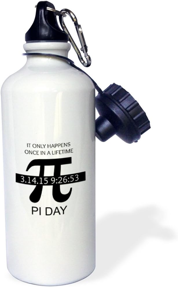 3dRose wb_202810_1 Pi Day Once in a lifetime - Sports Water Bottle, 21oz