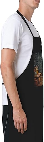 Miniatura 3 de Math Aprons for Women with 2 Pockets, Kitchen Cooking Apron for Men, Water and Oil Resistant, Adjustable Bib Apron Extra Long Work Aprons for