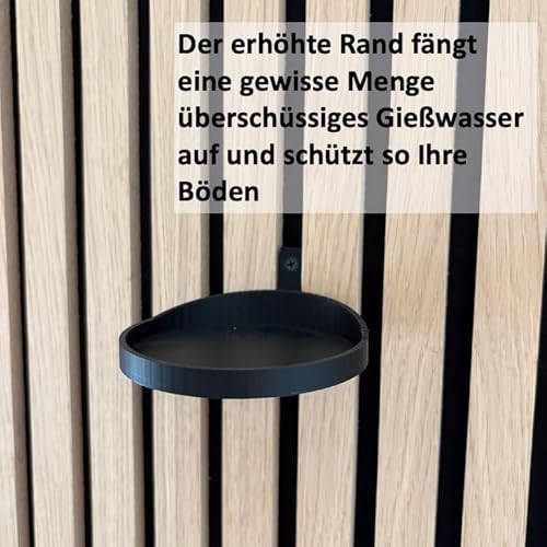 js3dmanufaktur 2 Stück Pflanzentablett Pflanzenhalter Pflanzenring Blumentopf Pflanze für Wand Akustikpaneele Akustikpanel