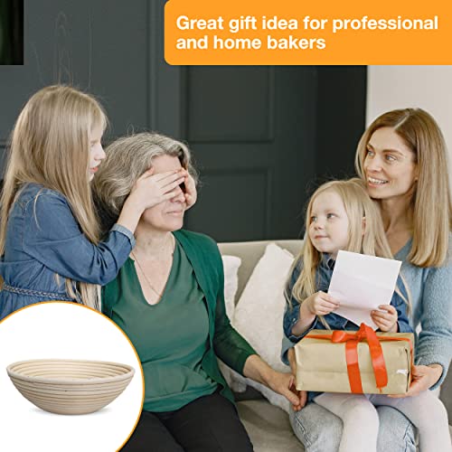 Lithos Bread Banneton Proofing Basket Set, 10 Inch Oval Sourdough Baskets With Bread Lame, Dough Stainless Steel Scraper, Linen Liner, Basting Brush For Bread Making #TOP7