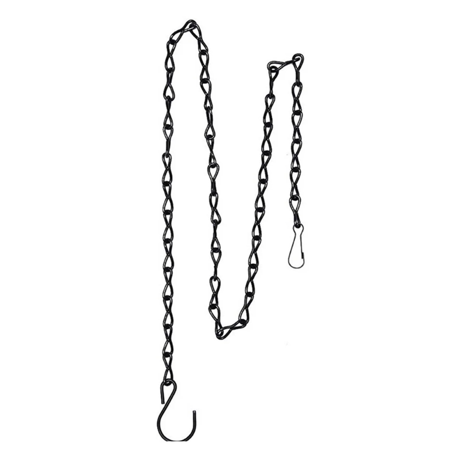 SQQCREATO Hanging Basket Chains Metal Hanging Chain 24/50/90cm Flower Pot Basket Bird Feeders Planters Lanterns Chains Home Garden Hangers(Black-90CM)