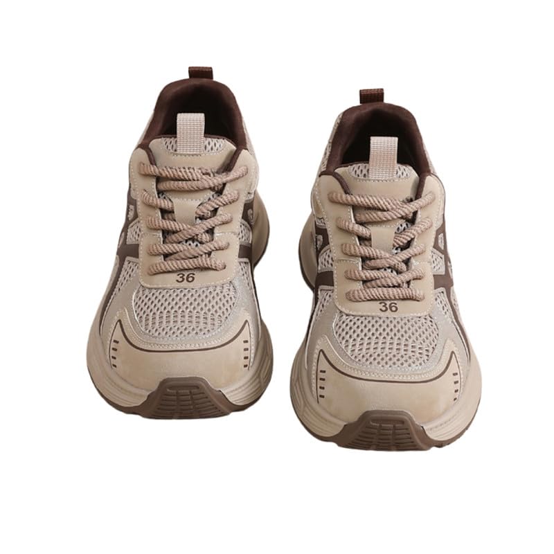 Women Mesh Sports Shoes with Height Increase | Thick Sole Round Toe Shoes 6CM