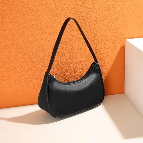 Image of Afashor Shoulder Bags for Women Vegan Leather Hobo Sling Tote Handbag Retro Clutch Purse with Zipper Closure