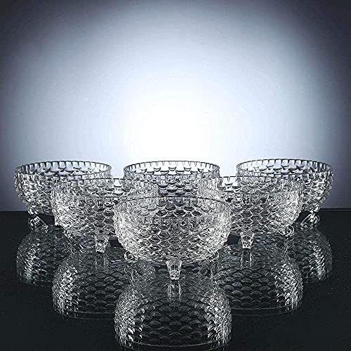 Image of WRINGO Glass Bowl for Kitchen Prep, Dessert, Dips, and Candy Dishes, Cake, Snack Bowl Set of 6 Or Nut Bowls, and Microwave Safe Clear Glass Bowls for Mixing, Storing Size 3.5 Inch (WR-08), 200 ml
