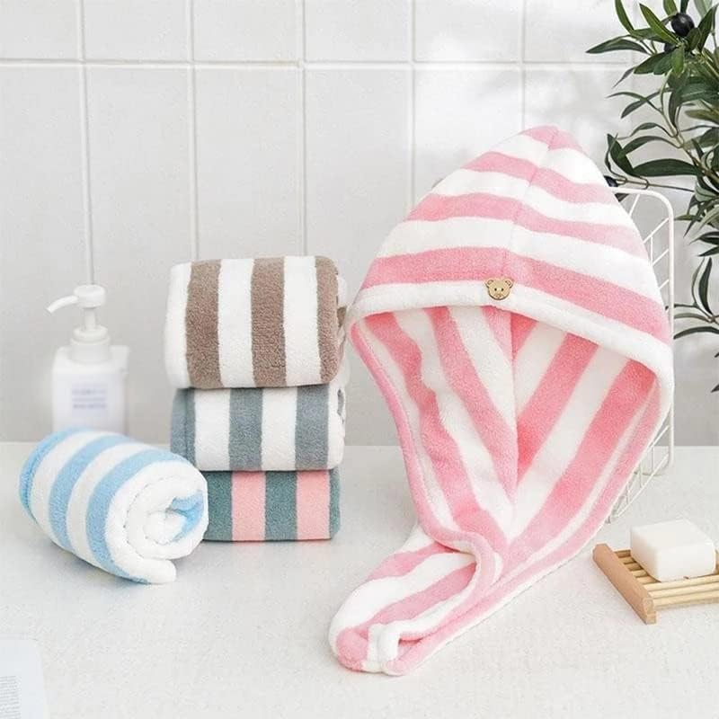 シャワー後のマイクロファイバー ヘアドライラップ 女性用タオル 速乾性 ヘアハット ターバン ヘッドラップ 入浴アクセサリー (D