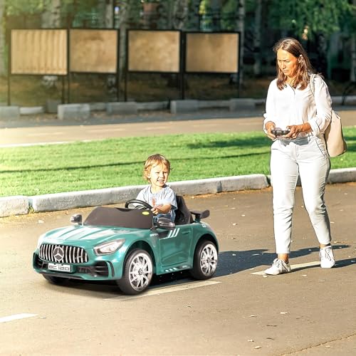Image of Baybee Spyder Battery Operated Car for Kids | Electric Kids Car with Parental Control, LED Lights & Music | Rechargeable Battery Car with Bluetooth & USB | Ride on Cars for Kids 1-5 Years (Green)