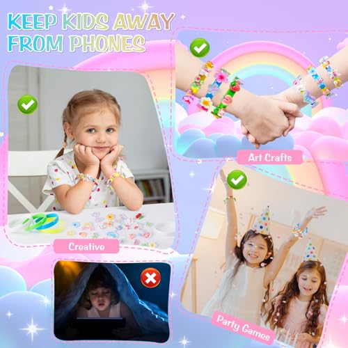 TsuperU Unicorn Gifts Bracelet Making Kits for Girls Ideas DIY Craft Kits Kids Toys Age 5+ Years Old, Easter Gifts for Kids Birthday Presents Advent Calendar Teenage Girls Jewellery Funny - Image 4