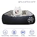 PetPaw Print High Quality Pet Bed for Dog or Cat aviliable in 3 sizes, Easy-to-Clean, 100% Machine Washable (m, black)