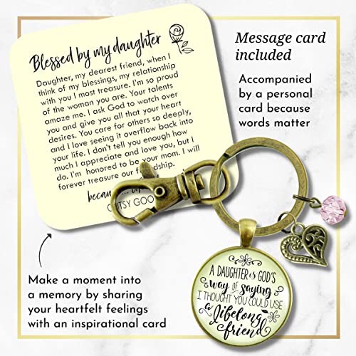 Gutsy Goodness Daughter Keychain From Mother Celebrate Friendship Inspired Pendant Jewelry Heart Gift thumb #1