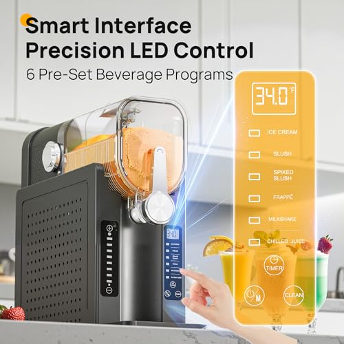 Initio-Slush-Machine-Frozen-Drink-Machine-No-Ice-Needed-12H-Pre-Scheduling-LED-Display-Self-Cleaning-Makes-Slushies-Milkshakes-Frappes-Cocktail-AD03-Black-6-Preset-Programs-1-Pack