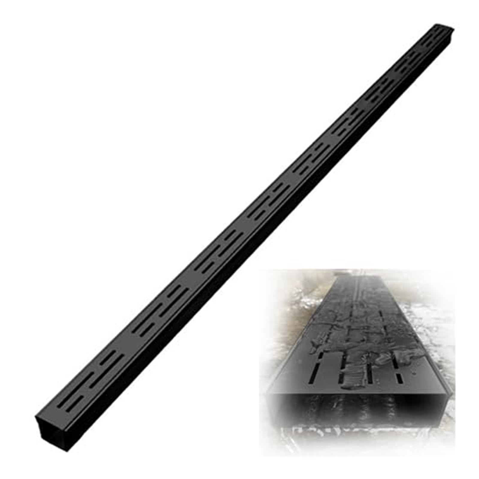 Caniveau de drainage mince avec grille extérieure pour évacuation discrète