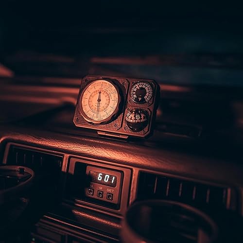 Miniatura 4 de Sun Company Navigat'r 6 - Instrumento de tablero de seis funciones para coche y camión | Altímetro, barómetro, brújula de bola, termómetro, luz LED,