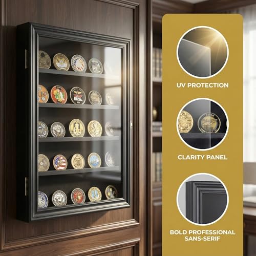 Image of 11.5 X 16 Pin Display Case Medal Shadow Box with 98% UV Protection for Military Medals, Beach Tags, Jewelry Pins, Pin Gift, Insignia Ribbons Memorabilia (Black Finish)
