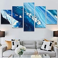 SIGNWIN 5 Panel Canvas Wall Art Modern Art Abstract Brushstroke Contemporary Edgy Mixed Media Multicolor for Home Decorations Ready to Hang - 60