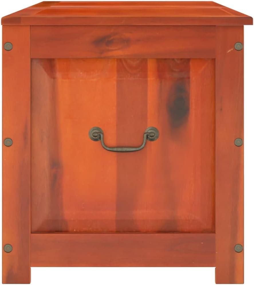 Solid Acacia Wood Storage Chest with Gas Lift Lid, Vintage Style Blanket Box for Living Room, Bedroom, or Hallway, 59.1" Large Rectangular Storage Ottoman with