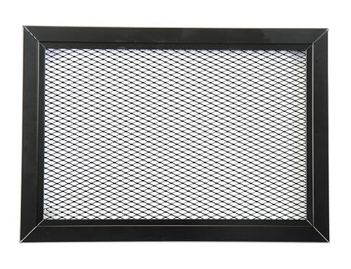 DEMLOU – Grille de ventilation aluminium perforé noir moderne avec filet métallique – RAL9005 – Grille d’aération intérieur extérieur – 30 x 20...