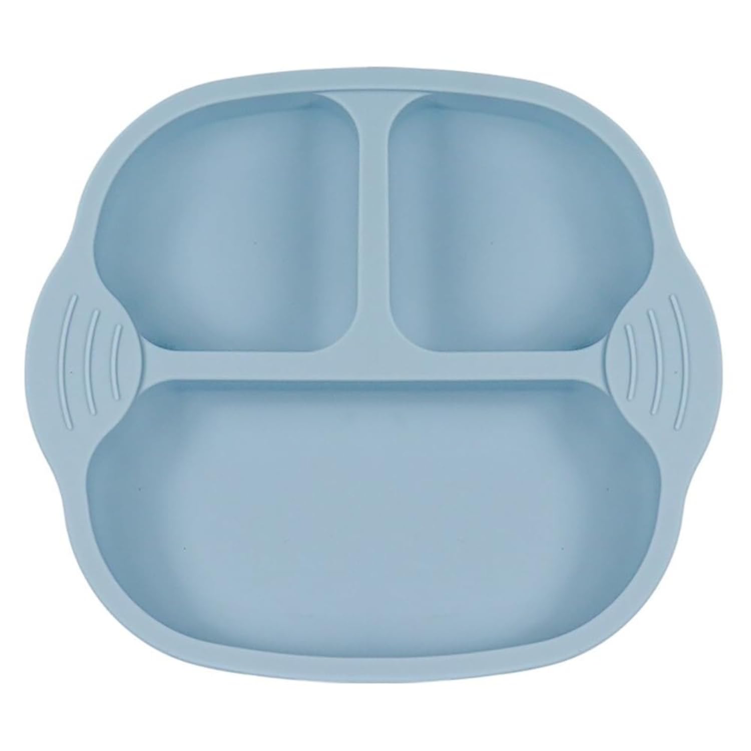 P-PLUS INTERNATIONAL BPA-Free, Dishwasher-Safe, Anti-Flip-Over Silicone Baby Feeding Plate with Strong, Round Shape, Ideal for 6 Months+ Babies' Self-Feeding Dish, Microwave-Safe. (Set of 1, Blue)-image-46