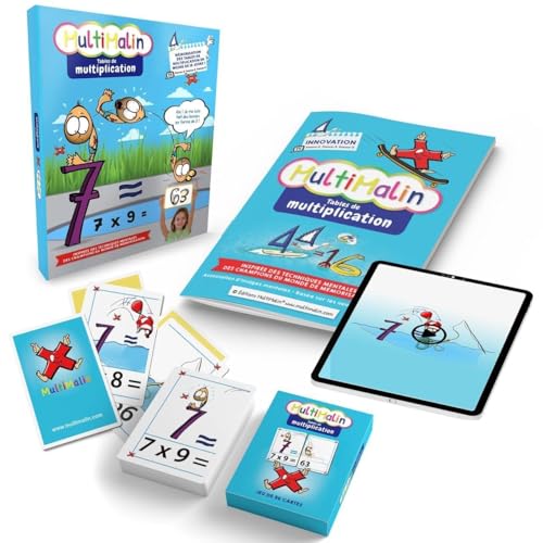 MultiMalin - Coffret Tables de Multiplication (Livret + Dessins Animés + Jeu de Cartes + Bonus) -...