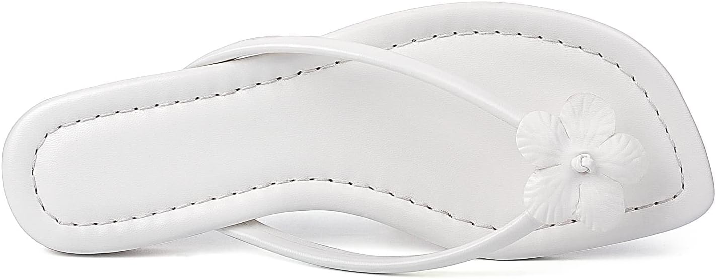 CORNMOOD Womens Flip Flops Thong Sandals Square Toe Slip On Summer Beach Flat Sandals for Women Comfortable Vacation Casual - Image 7