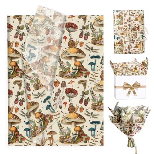 50 Sheets 20x14 Inch Mushroom Tissue Paper Bulk,...