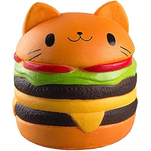 ZhengYue Slow Rising Squishy toys, Jumbo Squishies Pack Prime Slow Rising Scented Squishies Squeeze Soft Toys Stress Reliever Gifts for Kids and Adults (Cat Burger) Cover