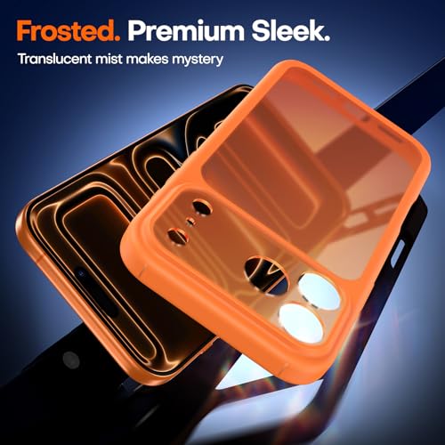 Image of TAURI for iPhone 17 Pro Case, with Screen Protector, Matte Orang | Full Camera Protection, Anti-Yellowing Military-Grade Protection Shockproof Slim Phone Case for iPhone 17 Pro