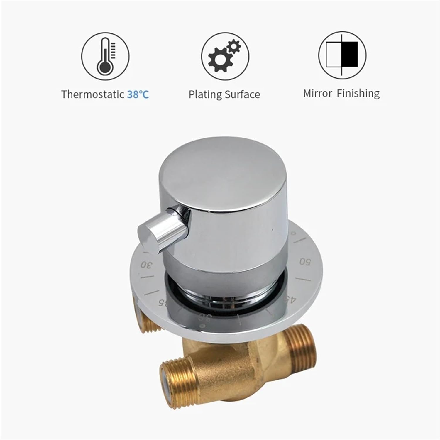Thermostatic Shower Faucet Valve Cold &Hot Water Mixing Valve Mixer Tap Brass Shower Valve Switch Thermostat