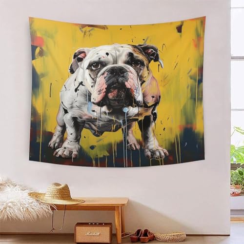 Tapisserie murale chien 3D grand format 180x230cm grand tissu déco salon