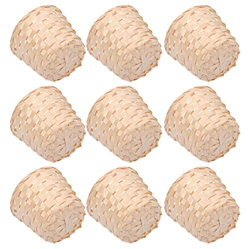 CRILSTYLEO Cestas De Almacenamiento De Bambú De Bambú 9pcs Diesties Organizador Cestas De Flores Decorativas
