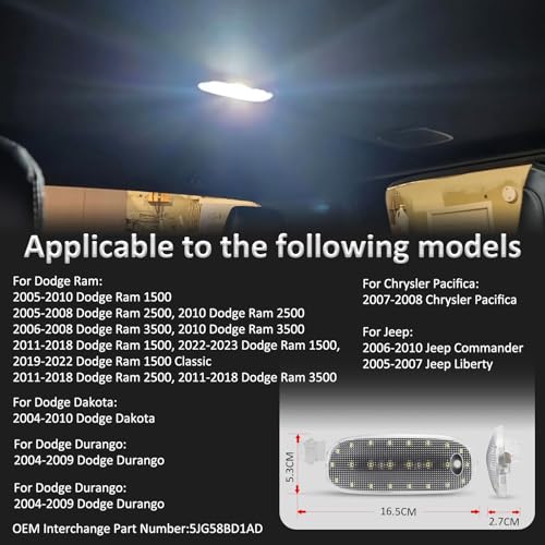 Lámpara LED interior para techo Dodge Ram y otros modelos miniatura 6