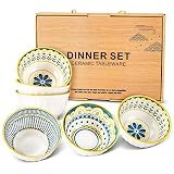 SULIVES Cereal Bowls - 4.5 Inch Ceramic Bowls Set of 6, Small Colorful Soup Bowls for Kitchen, Ice C