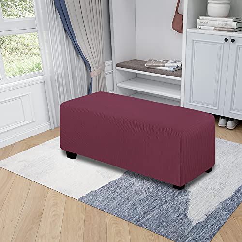 image for Easy-Going Stretch Ottoman Cover Folding Storage Stool Furniture Prote