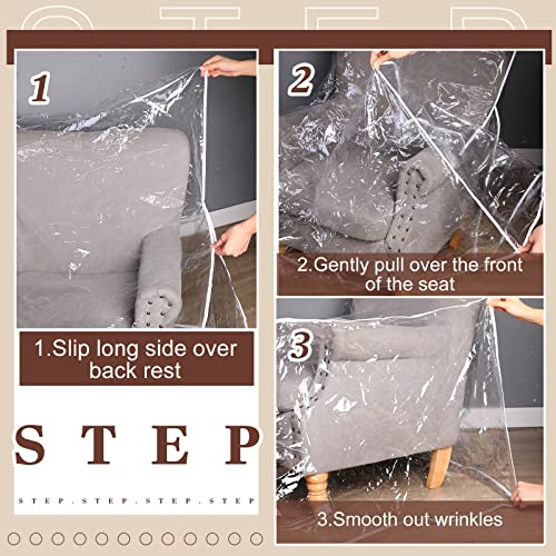 Plastic Chair Covers Protectors Armchair Recliner Covers Clear Seat Covers Scratch Resistant Waterproof Pvc Dining Room Chair Covers Slipcover(6 Pcs, 40) #TOP4