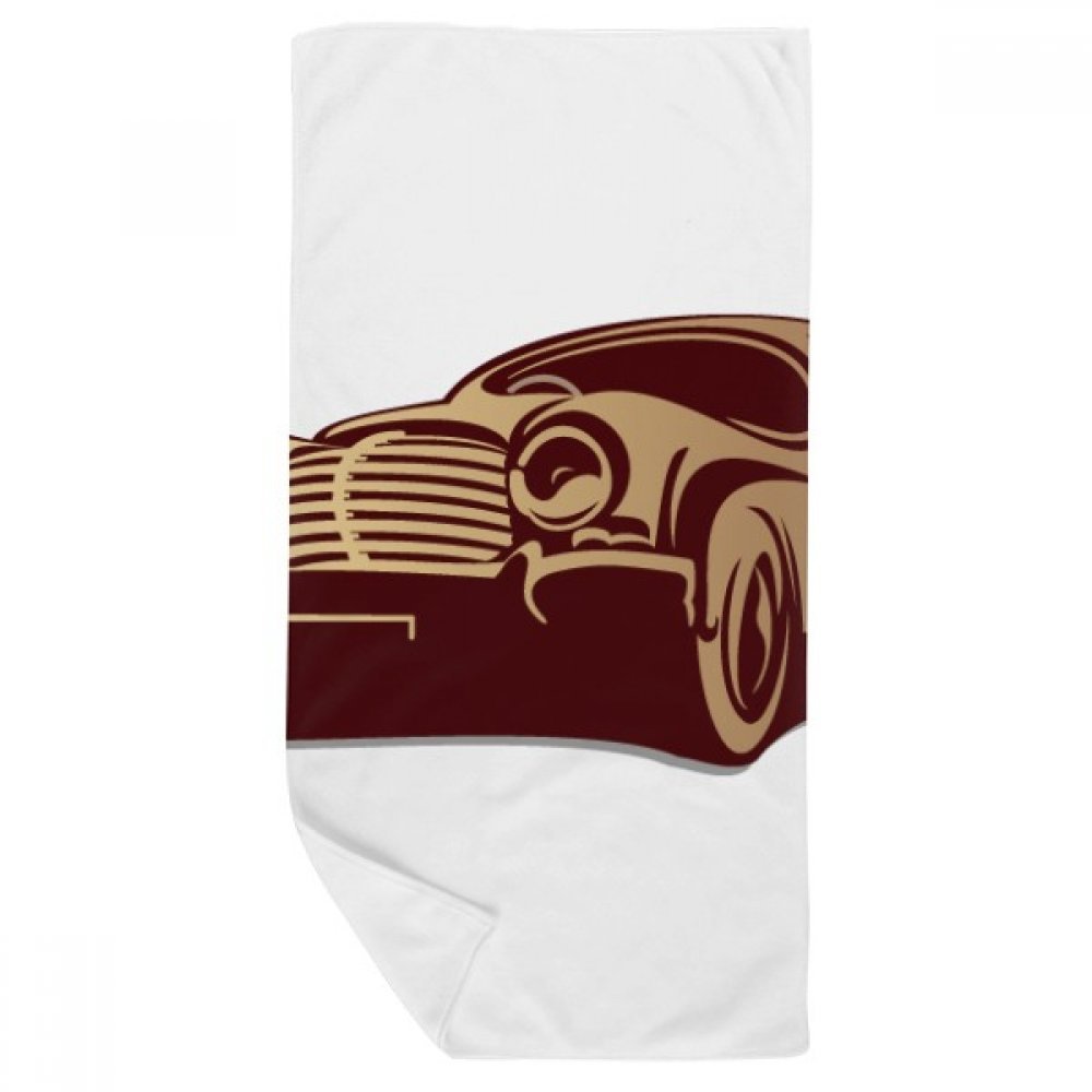 Serviette de bain motif cars classique rouge gant de toilette 35x70cm multicolore doux