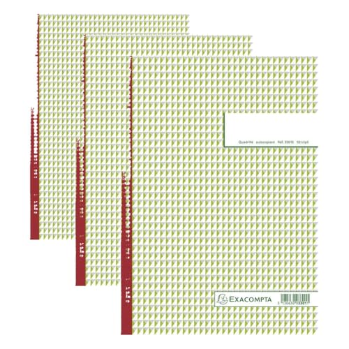 Exacompta Manifold quadrillé 5x5 29 7 x 21 cm 50 feuilles autocopiantes 3 exemplaires