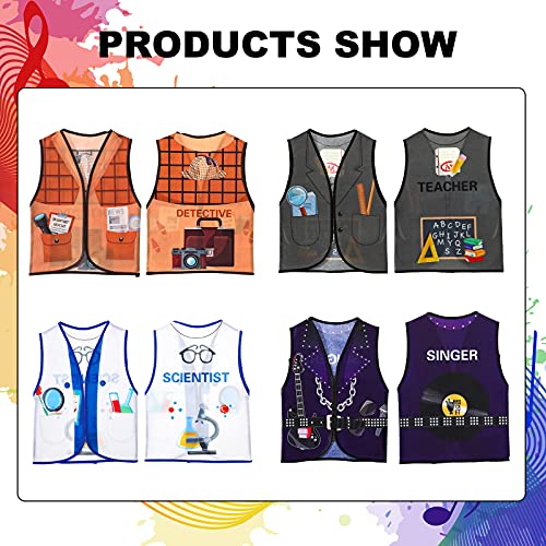 10 Pcs Kids Dress Up Vest Kids Role Play Vest Career Costume For Dramatic Pretend Play Party Supplies, 17 X 13.8 Inches (Cool Style) #TOP5