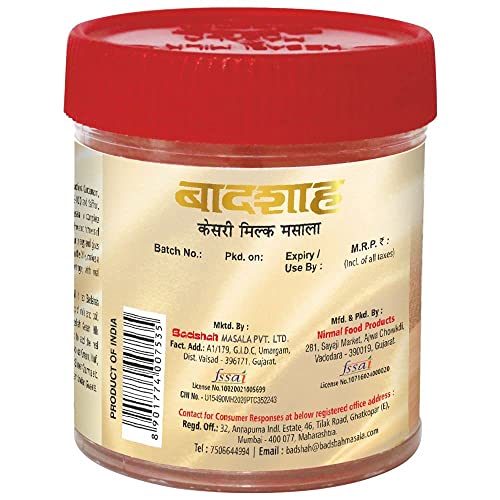 Image of Badshah Kesari Milk / Doodh Masala Powder | Made with Almond, Cashew Nuts, Cardamom (Elaichi) Saffron (Kesar) | Freshly Blended | Tasty and Healthy | 50 Gram | Pack of 1