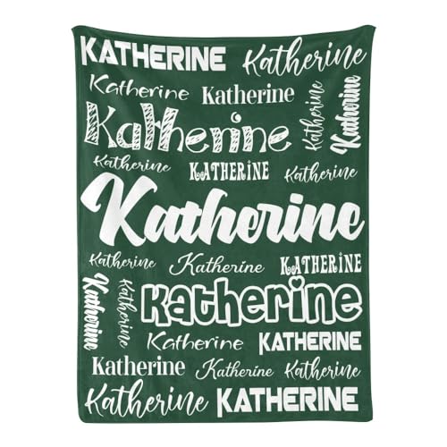 attentive Arts Personalized Blanket Custom Baby Blanket with Name Personalized Name Blanket for Adults Kids Family (Dark Green, 30 x 40)