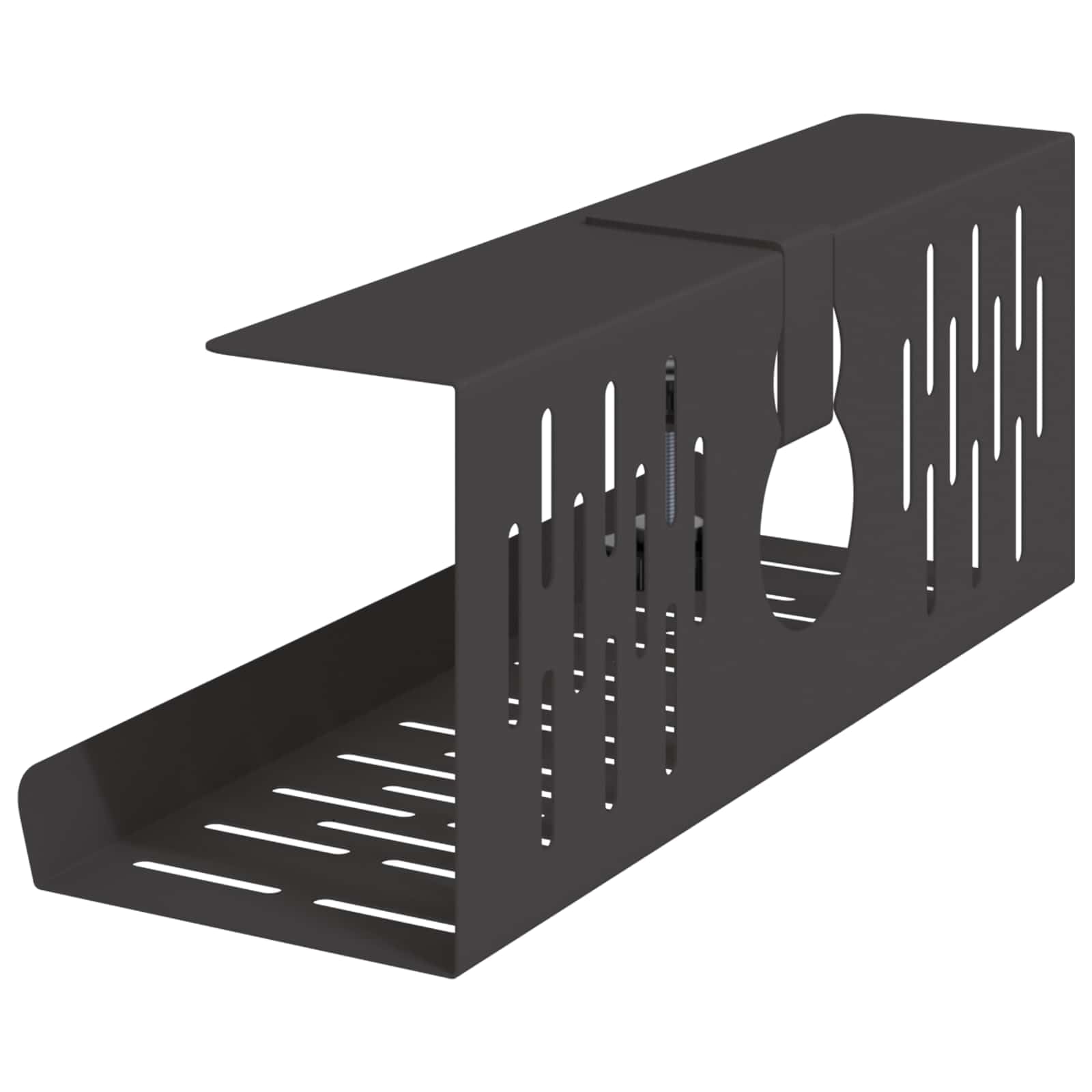 Gestion des câbles sous le bureau Lot de 2 guide-câbles pour l'ordre sur le lieu de travail, goulotte de câble en acier, montage avec pince ou vis, noir