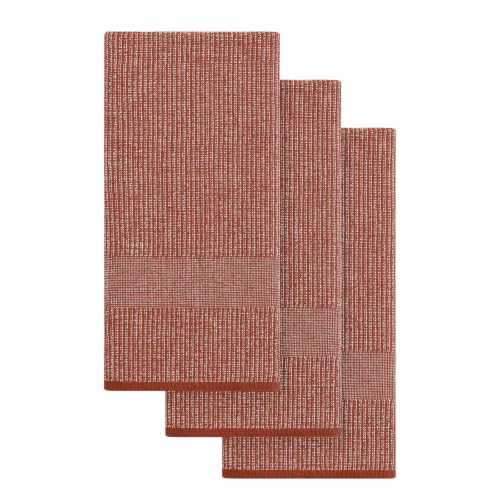 Mordimy Premium Large Cotton Kitchen Towels (18"x 28", 3 Pack), Rust
