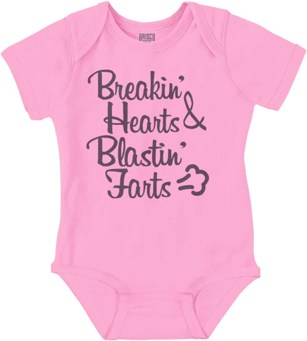 Breakin Hearts Blastin Funny Silly Baby Romper Boys or Girls