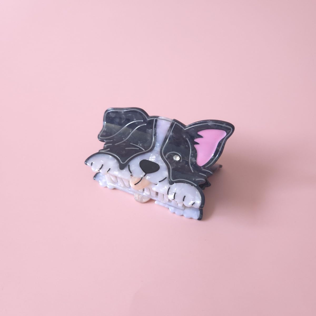 Cute Border Collie Hair Clips,Funny Acetate Dog Claw Clips,Cute Puppy Hair Clips for Women