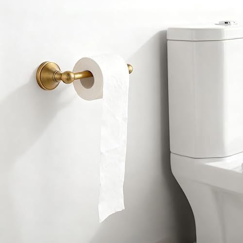 Miniatura 5 de Juego de 2 toallas de mano antiguas y soporte de papel higiénico, anillo de toalla de latón, colgador de rollo de pañuelos, anillo de toallas de