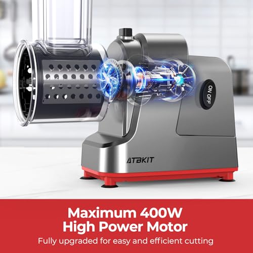 Electric Cheese Grater, Salad Maker With 5 Different Shapes of Blades, 250W Electric Slicer Shredder, Electric Salad Machine for Cheeses, Fruits and Vegetables